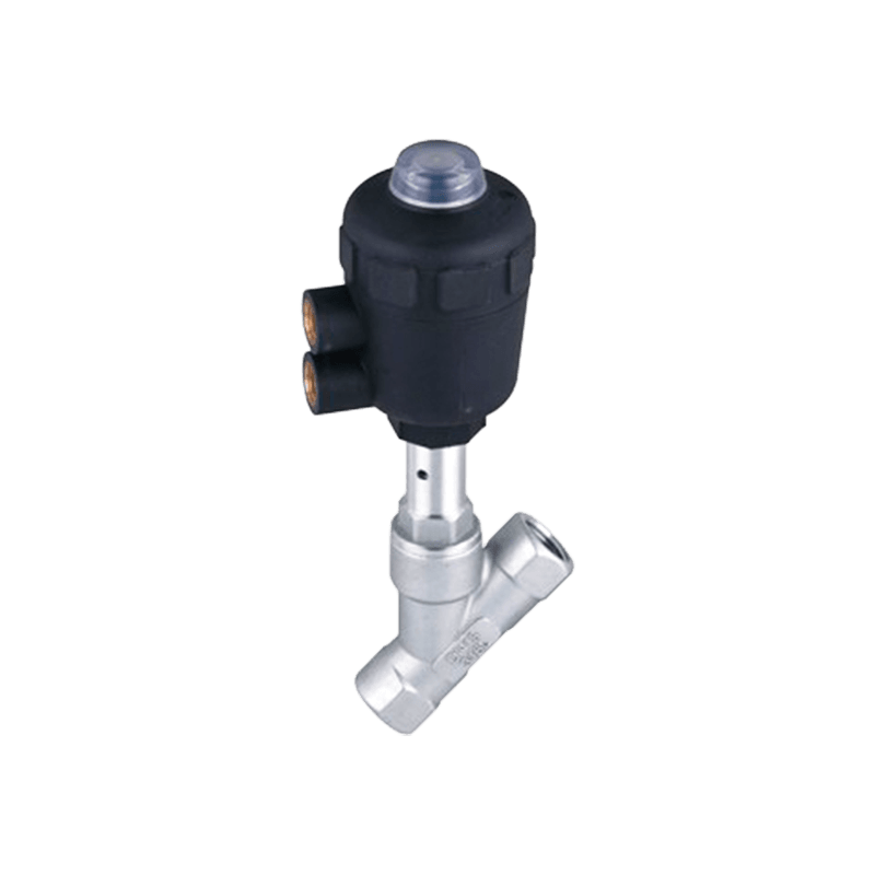 JZF Series 2/2 Way Plastic Thread Connection Actuator Piston Pneumatic Angle Seat Valve